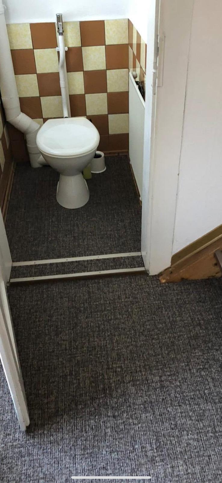 Teppichboden im Gäste-WC mit Abschlussprofilen im Türbereich im Raum Freiberg